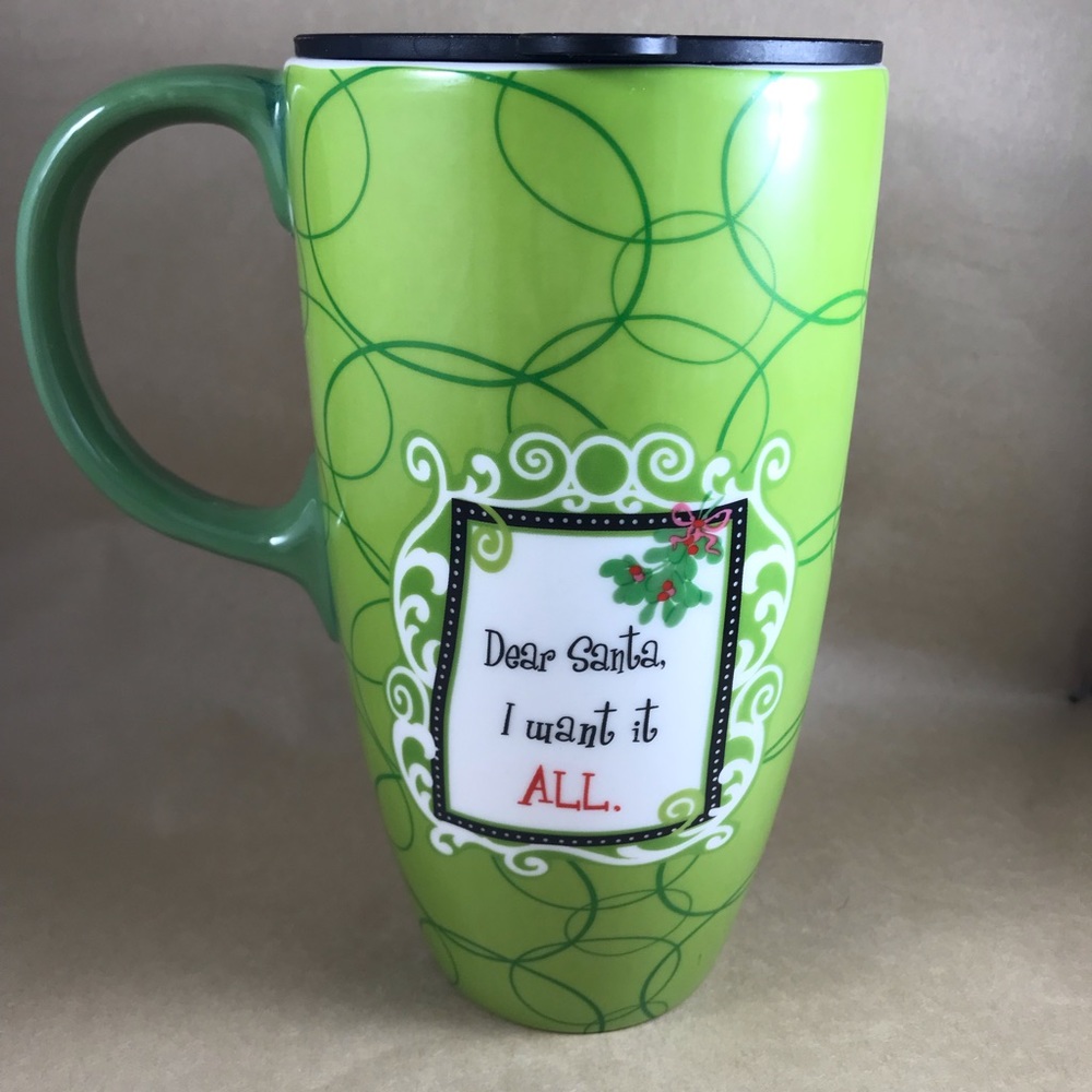 Dear Santa ceramic mug with lid